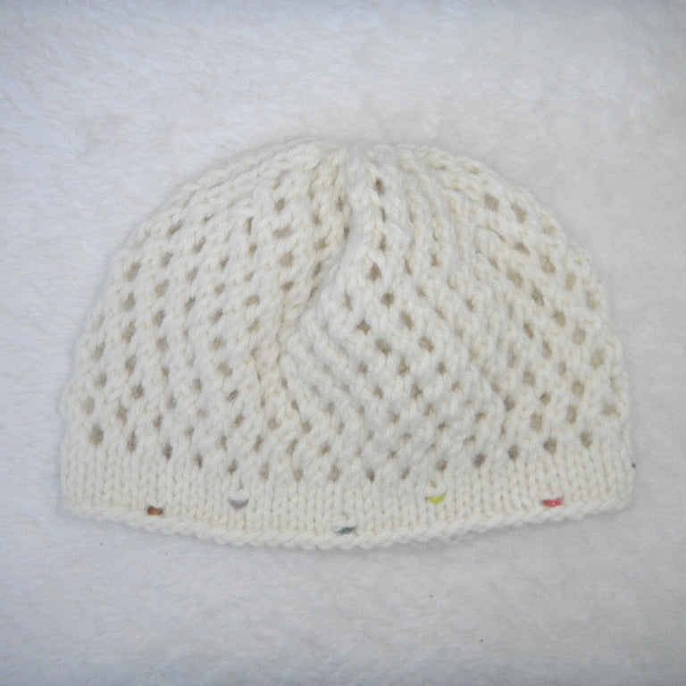 lacy beanie [ pearl ]