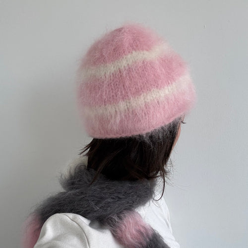 mohair beanie [ petal pink ]