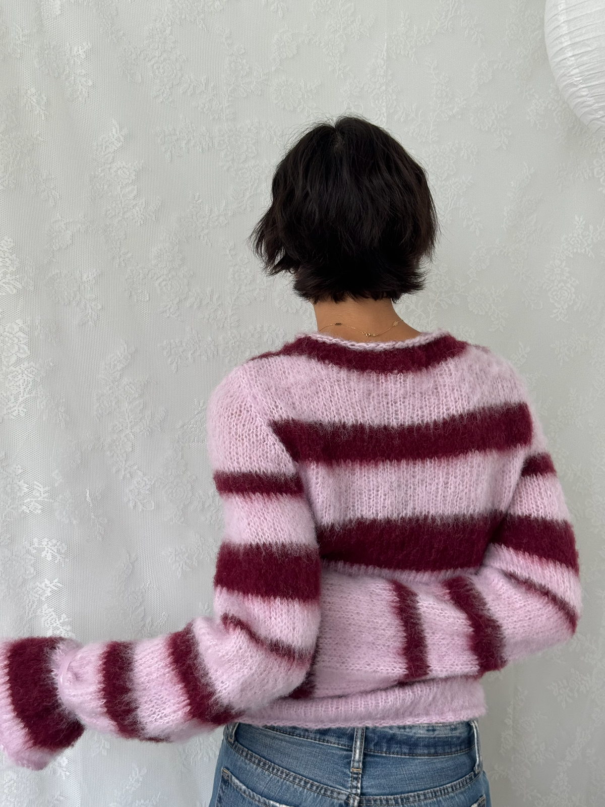 brushed mohair sweater [ plum ]