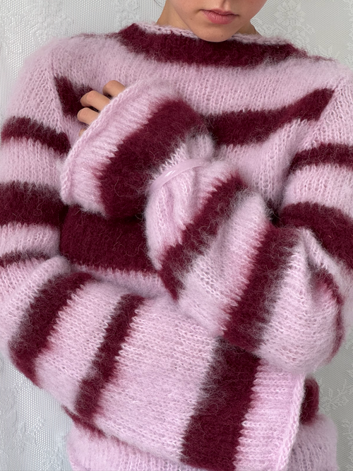 brushed mohair sweater [ plum ]