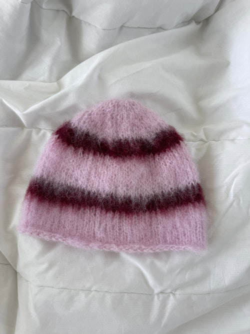brushed mohair beanie [ plum ]