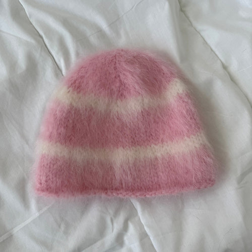 mohair beanie [ petal pink ]